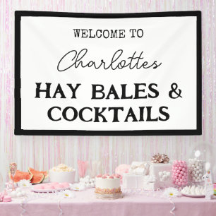 Balles De Foin Et Cocktails Bannière De Fête De Fi