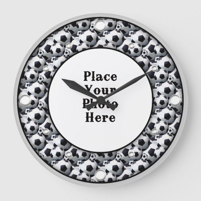 Balles De Football Frame Votre Mur Photo Horloge (Recto)