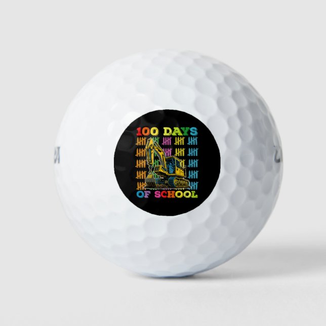 Balles De Golf 100 Jours D'Enseignant De L'École D'Excavateur (Devant)