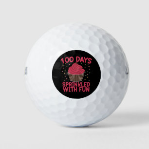 Balles De Golf 100 Jours Parsemés De Fun Cupcake Écolière