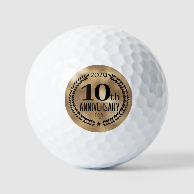 Balles De Golf 10e anniversaire de l'entreprise Logo Gold (Recto)