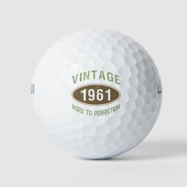 Balles De Golf 1961 60e anniversaire drôle vieilli (Devant)