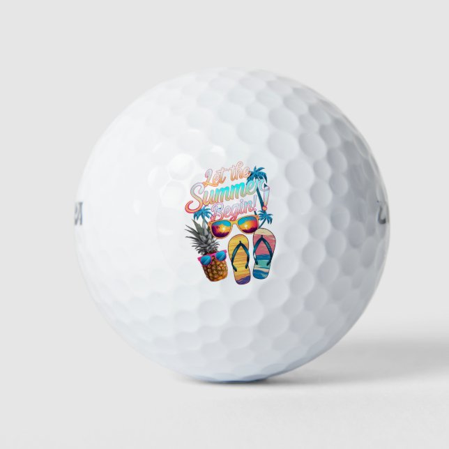 Balles De Golf 2025 Laisser L'Été Commencer 2025 Vacances Été (Devant)