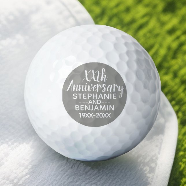 Balles De Golf 25e anniversaire du Mariage - Peut modifier la cou (Personalized Golf Ball - Add Your Monogram for a Wedding Anniversary Favor)