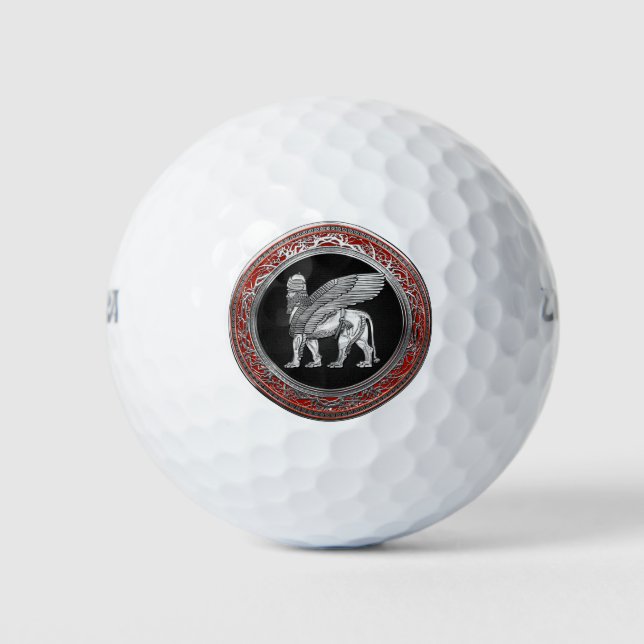 Balles De Golf [310] Lion ailé assyrien - Lamassu argenté (Devant)