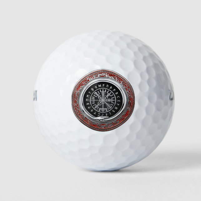 Balles De Golf [310] Vegvisir - Viking Silver Magic Runic Compass (Devant)