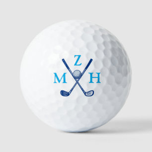 Balles De Golf 3 Initiales Bleues ou Nom Court de Trois Lettres
