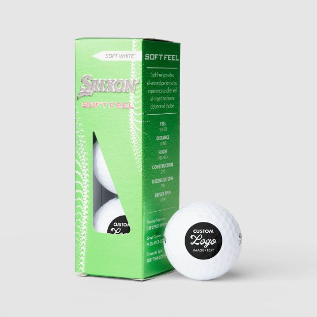 Balles De Golf 3 x Logo Personnalisé Photo Srixon Soft Feed Golf  (Conditionnement)