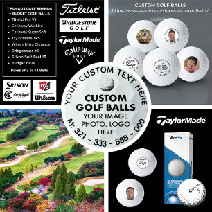 Balles De Golf 3 x Logo photo personnalisée TaylorMade TP5 Boules