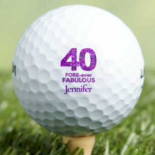 Balles De Golf 40 Fabuleux 40e anniversaire des fleurs violettes