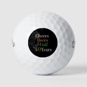 Balles De Golf 40e Anniversaire Golf Acclamations et Bières Noir
