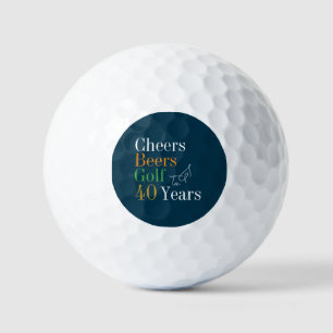 Balles De Golf 40e Anniversaire Golf Cheers Beers Green