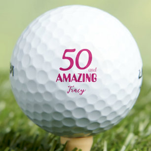Balles De Golf 50 et Cadeau Extraordinaire Voisin - Rose 50e Anni