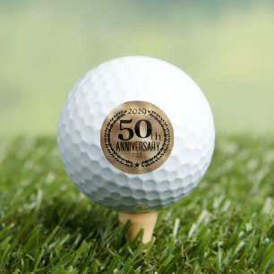 Balles De Golf 50e anniversaire de l'entreprise Logo Gold