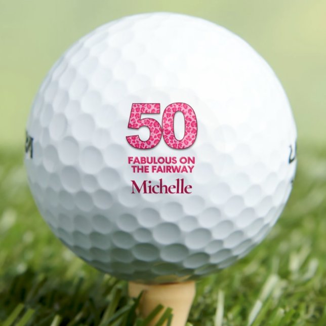 Balles De Golf 50e Anniversaire Golfeur 50 et fabuleux léopard ro (Créateur téléchargé)
