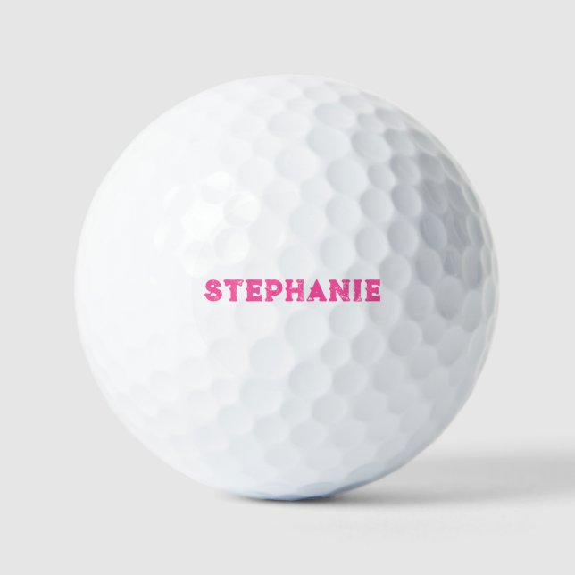 Balles De Golf 50e anniversaire Lady Golfer Pink Nom (Recto)