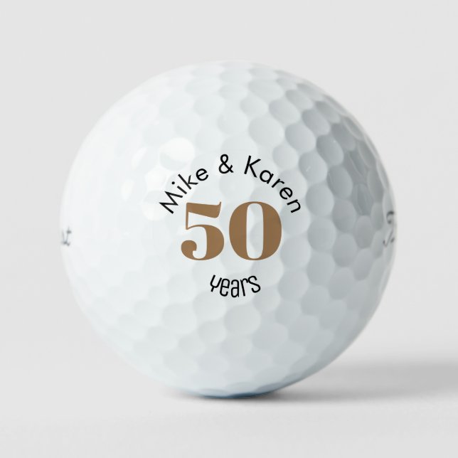 Balles De Golf 50e Anniversaire Noms Titleist Pro V1 (Recto)