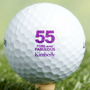 Balles De Golf 55 Fabuleux 55e anniversaire des Fleurs violettes