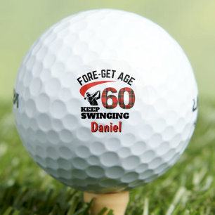Balles De Golf 60e anniversaire cadeau mari - Rouge Plaid 60 ans