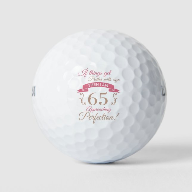 Balles De Golf 65e anniversaire mieux avec l'âge (Devant)