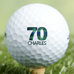 Balles De Golf 70e anniversaire grand-père cadeau - bleu vert pla