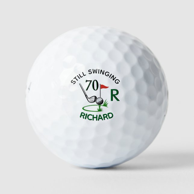 Balles De Golf 70th Birthday Men's Monogram Name (Devant)