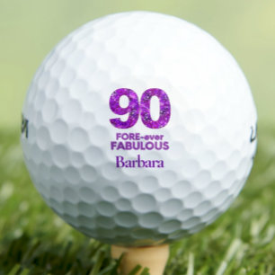 Balles De Golf 90 Fabuleux 90e anniversaire des Fleurs violettes 
