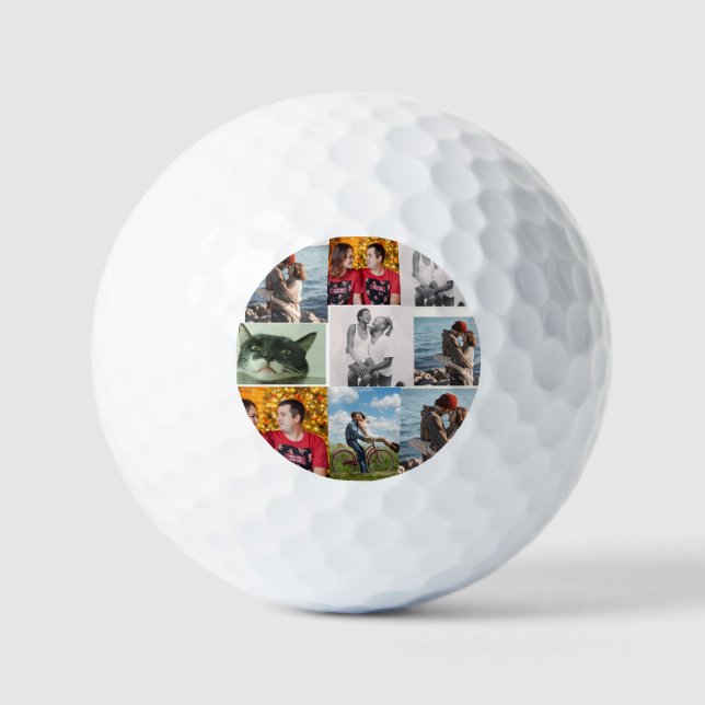 Balles De Golf 9 Photo Custom Personalized Collage (Recto)