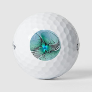 Balles De Golf Abstrait De Bleu, Art Fractal Moderne