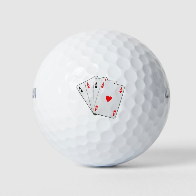 Balles De Golf Aces jouant aux cartes (Devant)