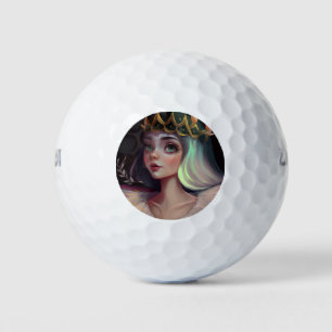 Balles De Golf Adorable Grande Reine aux yeux