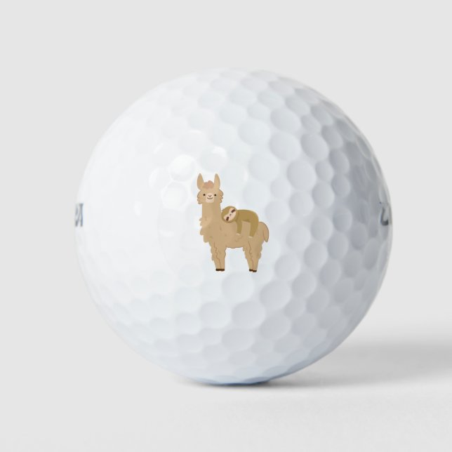 Balles De Golf Adorable Sloth dormant sur une Llama (Devant)