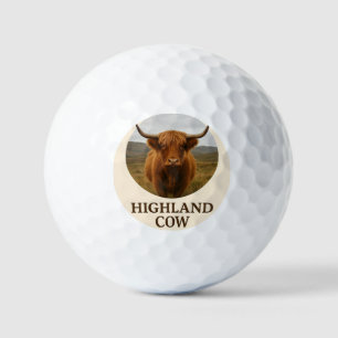 Balles De Golf Affiche de portrait de vache des Highlands avec "V