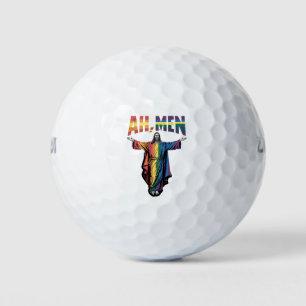 Balles De Golf Ah Men Funny LGBT Gay pride Jesus Christian