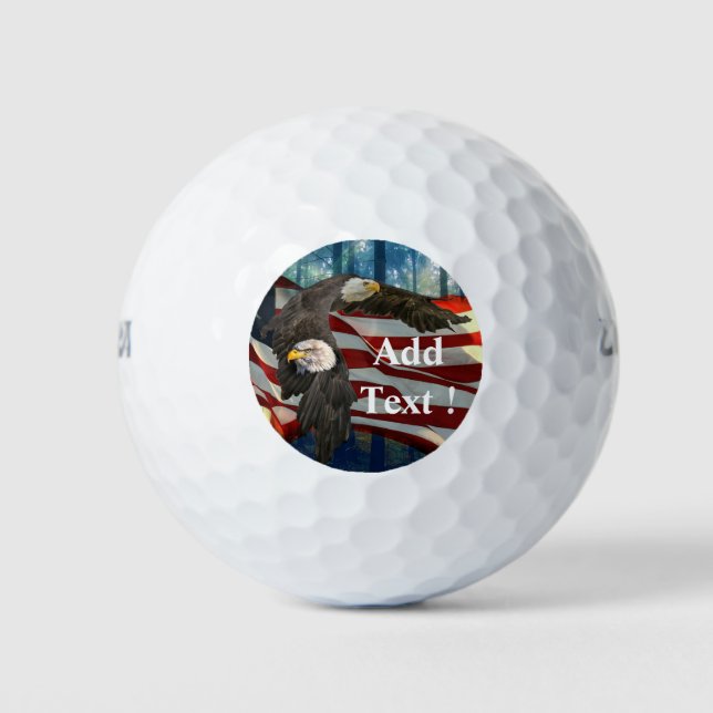 Balles De Golf Aigle à drapeau américain (Devant)
