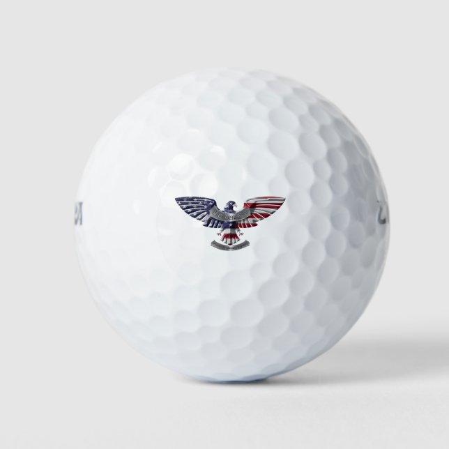 Balles De Golf Aigle américain vétéran “Fier d'avoir Servi” (Devant)