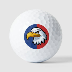 Balles De Golf Aigle de dessin animé patriotique personnalisé