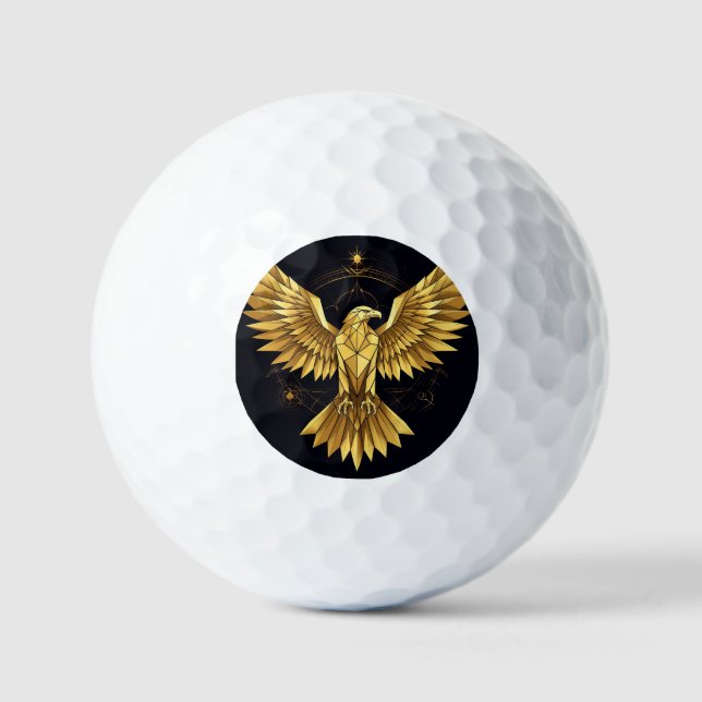 Balles De Golf Aigle géométrique doré (Recto)