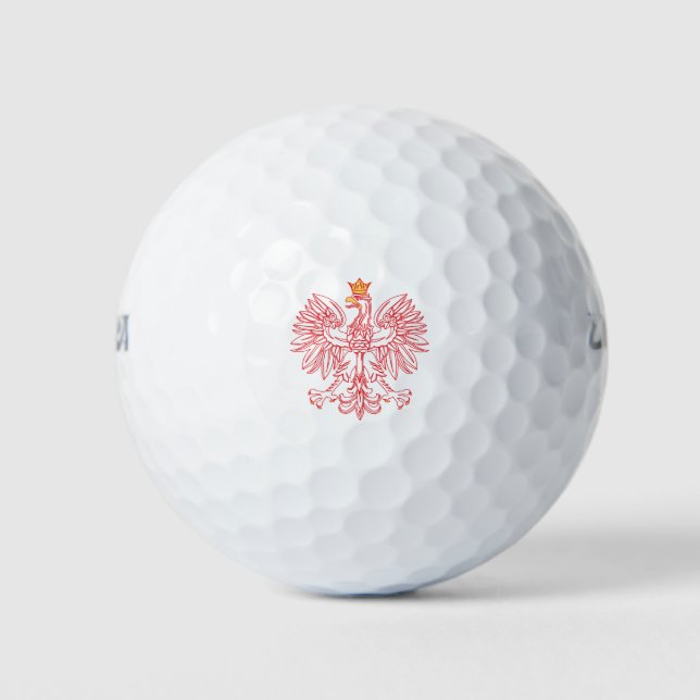 Balles De Golf Aigle Polonais En Rouge (Devant)