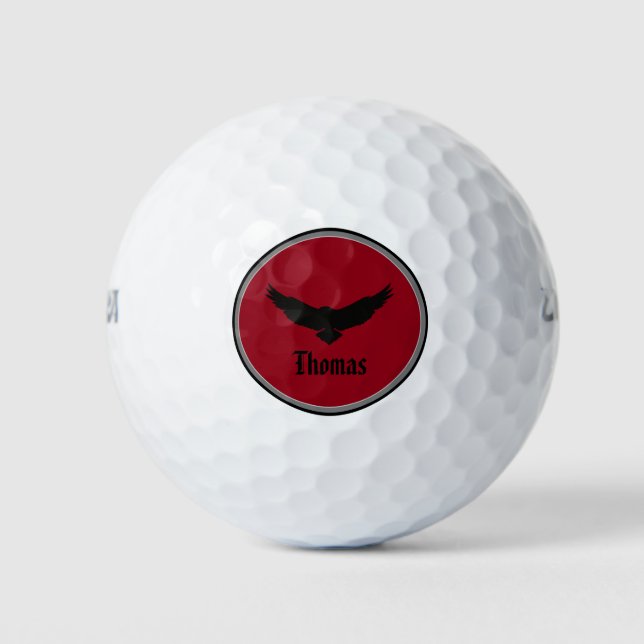 Balles De Golf Aigle simple et propre gris foncé personnalisé (Devant)
