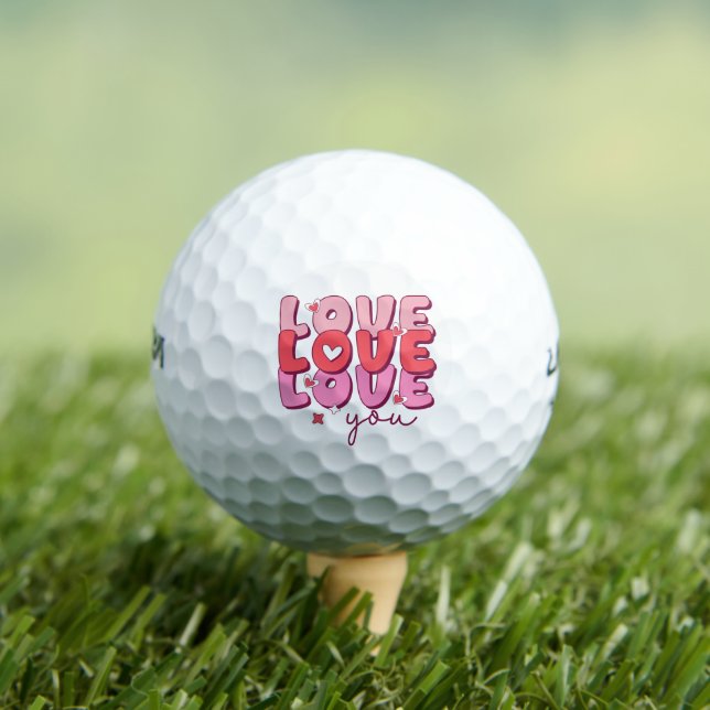 Balles De Golf Aimer Aimer Vous Aimer Coeur romantique (T-shirt Insitu)