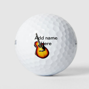Balles De Golf Ajouter votre nom texte brun acoustique guitare éd