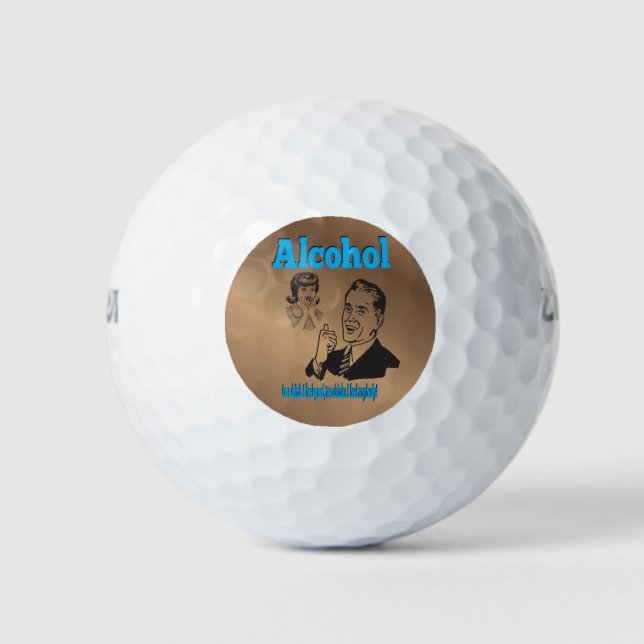 Balles De Golf Alcool Humour Gag Jokester (Devant)