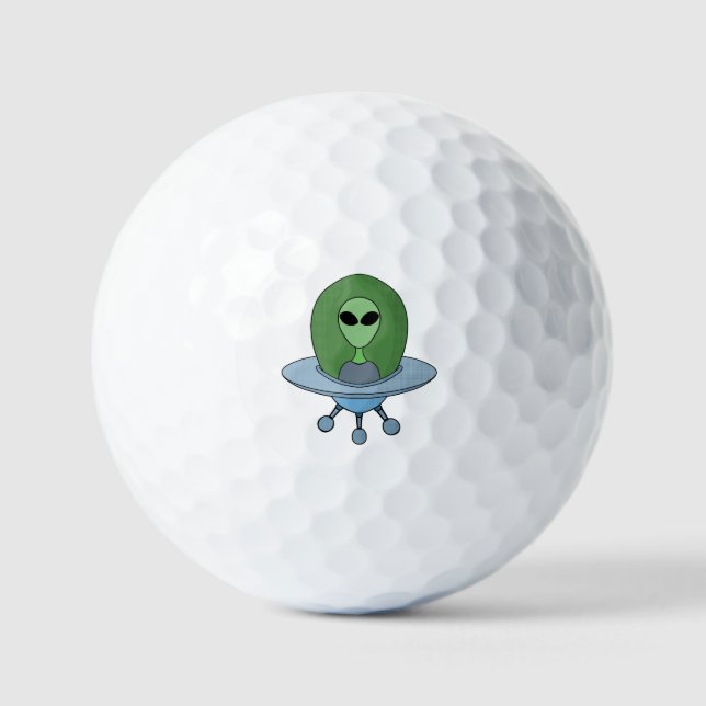 Balles De Golf Alien dans son petit vaisseau spatial (Recto)