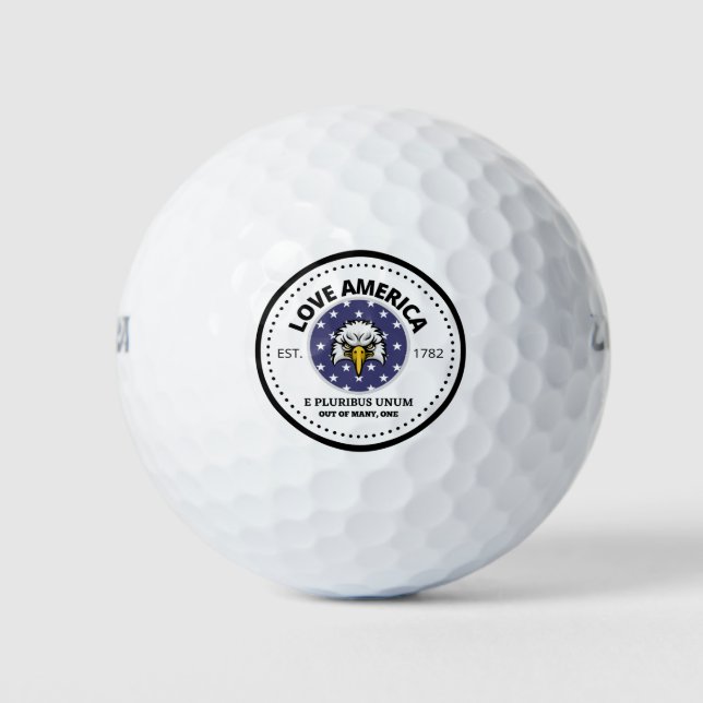 Balles De Golf American Eagle E Pluribus Unum - Love America (Devant)
