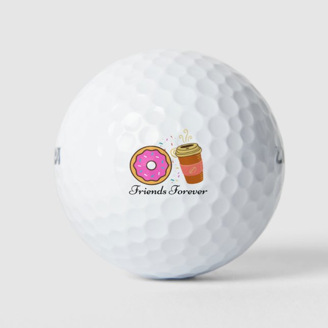 Balles De Golf ami café donut pour toujours (Devant)