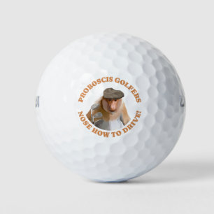 Balles De Golf Amoureux du golf de singe Proboscis Funny