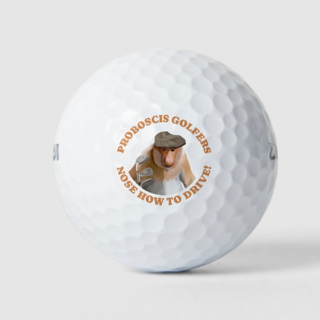 Balles De Golf Amoureux du golf de singe Proboscis Funny (Devant)