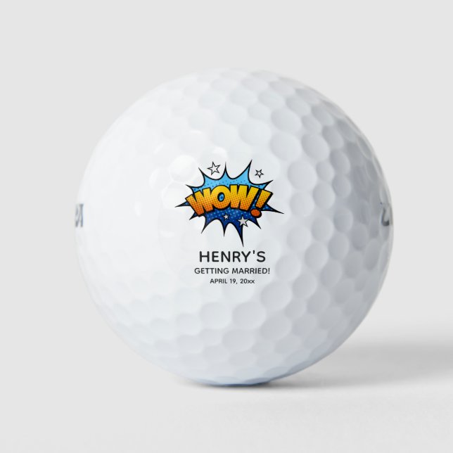 Balles De Golf Amusant Wow Bachelor Fête de mariage Faveur (Devant)