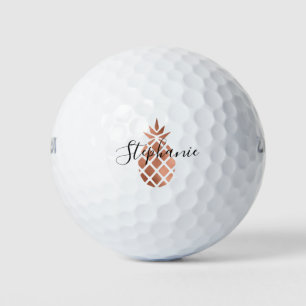 Balles De Golf Ananas Faux Rose d'or personnalisé